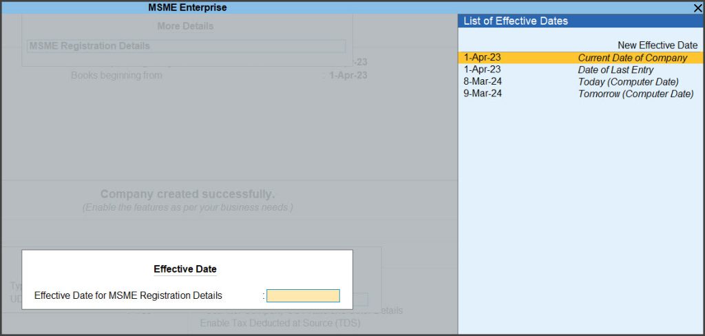 effective date